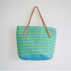 Striped Straw Beach Bag